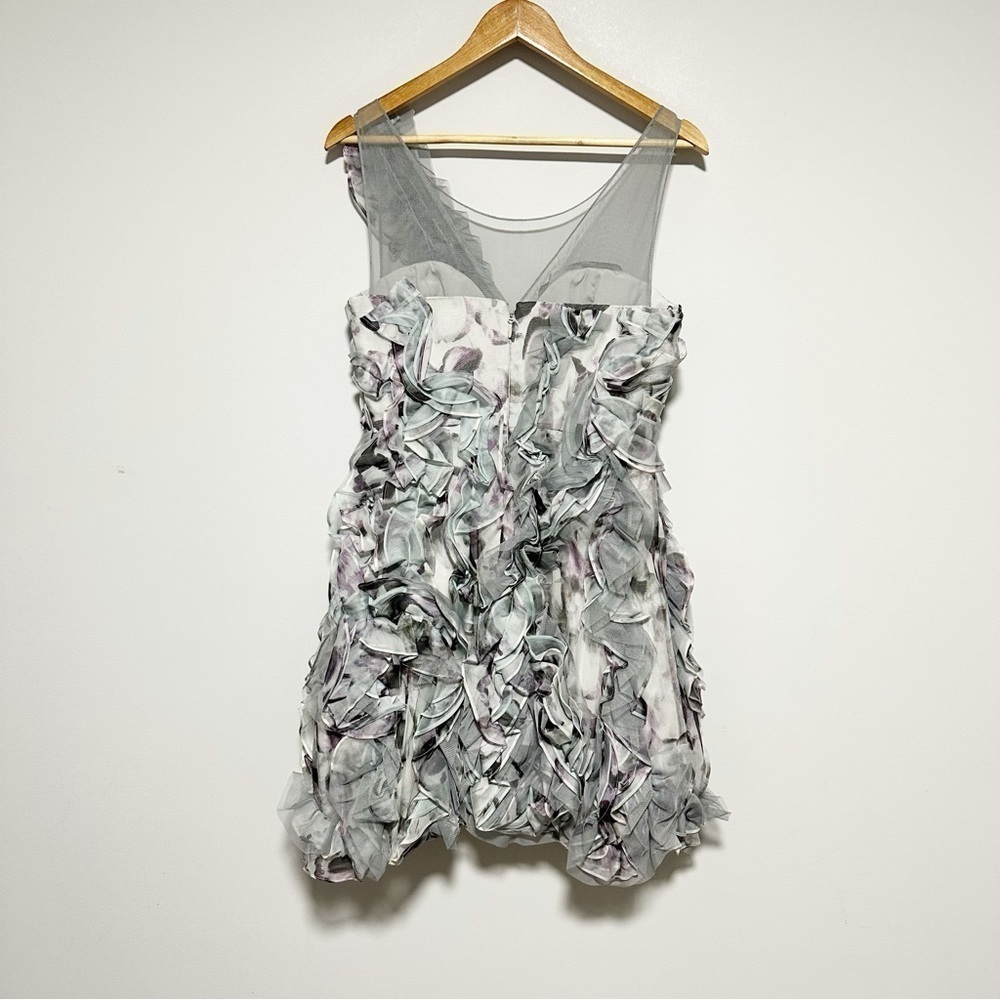 BCBGMAXAZRIA Eva Silk Ruffled Petal Dress Size 8 - Picture 4 of 15